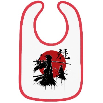 Discover Shadow Samurai Warriors Under Blood Moon Bibs