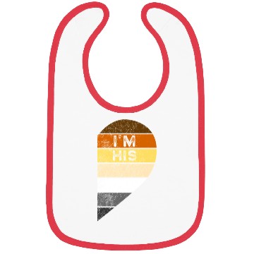 Discover Bear Pride Couple Heart I'm His He's Mine Matching Bibs