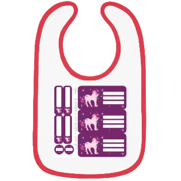 Discover DIY Sticker Set - Fantasy Unicorn Purple - 9 Bibs