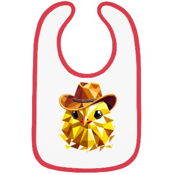 Discover Cute chick with a stylish cowboy hat Bibs