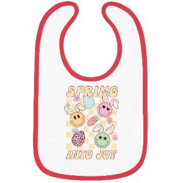 Discover Spring Into Joy Cute Easter Design for Kids Bibs