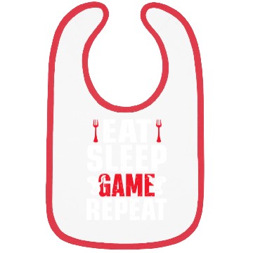 Discover Eat sleep game repeat! Bibs