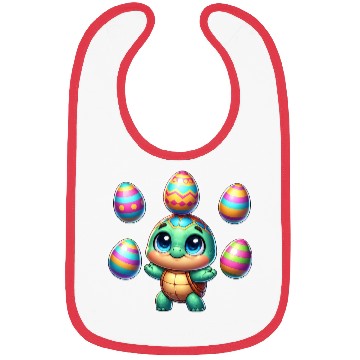 Discover Turtle juggling colorful Easter eggs Bibs
