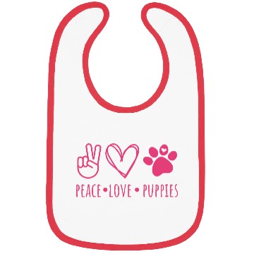 Discover Peace Love Puppies Bibs