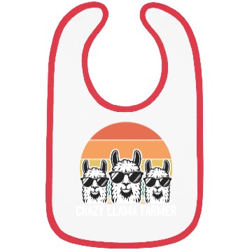 Discover Funny Alpaca Llama Farmer - Crazy Llama Farmer Bibs