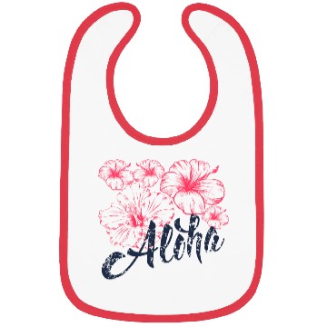 Discover Aloha Red Hibiscus Flower Bibs