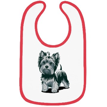 Discover Adorable Yorkshire Terrier Art for Dog Lovers Bibs