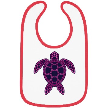 Discover Hot Pink Neon Lava Sea Turtle Design Bibs