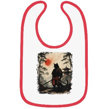 Discover Samurai Cat Warrior Bibs Design