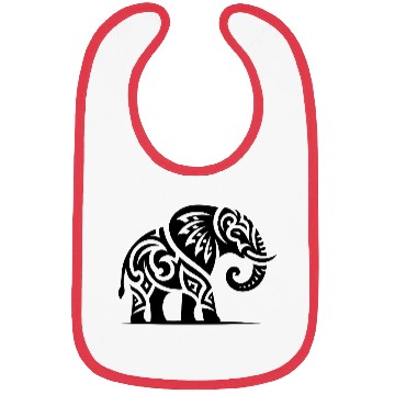 Discover Elegant Tattoo Elephant With Large Tusks Bibs