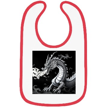 Discover A classic dragon breathing fire Merch Bibs