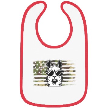 Discover Llama Camouflage US Flag Llama Bibs