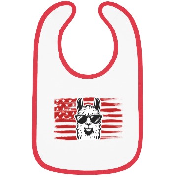 Discover Llama US Flag Llama Alpaca Bibs