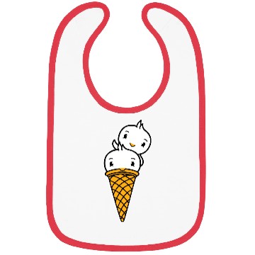 Discover Two Birds Ice Cream Waffle Scoops Greeting Waving Bibs