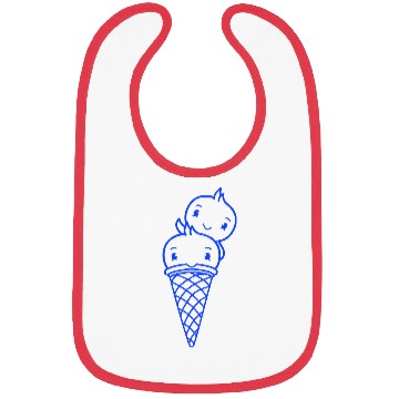Discover Two Birds Ice Cream Waffle Scoops Greeting Waving Bibs