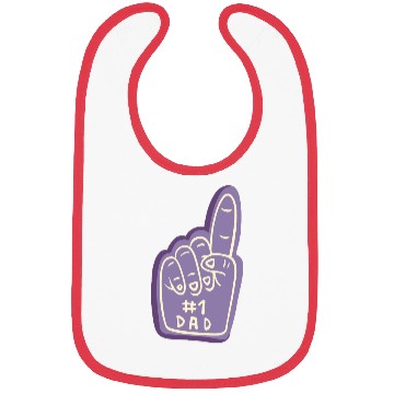 Discover #1 Dad – Purple Foam Finger Badge Bibs