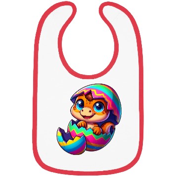 Discover Cute Dino hatching from colorful Easter egg Bibs