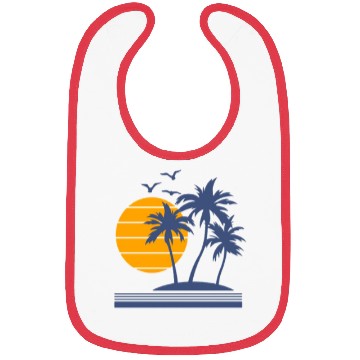 Discover Beach Template Palm Tree Sea Vacation Trip 2026 Bibs