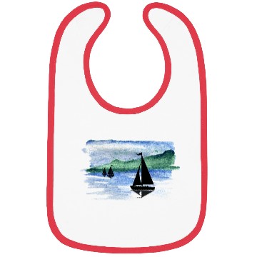 Discover Watercolor Boats Bibs