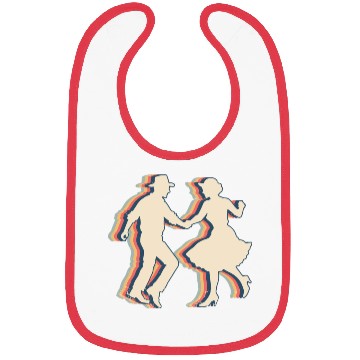 Discover Square Dance Dancing Retro Line Art Bibs
