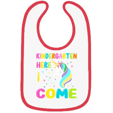 Discover Kindergarten Here I come Back to School Unicorn Bibs