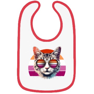 Discover Lesbian Pride Cool Cat with Sunglasses Bibs