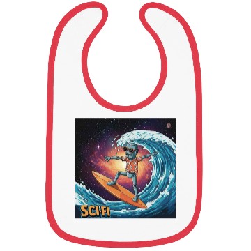 Discover Sci- Fi: Surfer Robot In Outer Space Bibs