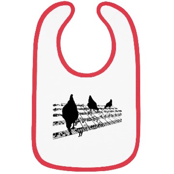 Discover Chickens On Staves Sheet Music Bibs