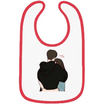 Discover Warm and Cozy Couple Hug Illustration Bibs