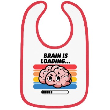 Discover Brain Is Loading Cute Retro Brain Bibs