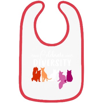 Discover Celebrate Diversity Lesbian Pride LGBTQ Cat Lover Bibs