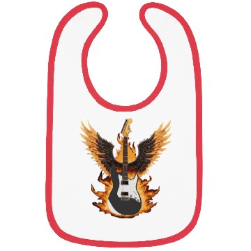 Discover Flaming Guitar with Wings – Rock & Roll Bibs