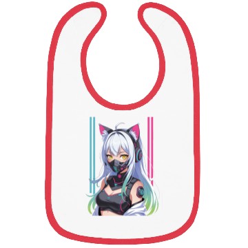 Discover Futuristic Cyberpunk Girl Bibs