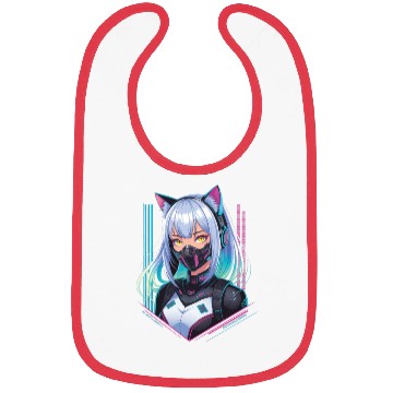 Discover Cyberpunk Girl Cat Ears Bibs