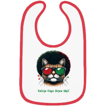 Discover Feline Free Since 1865, Afro Cat Juneteenth Design Bibs