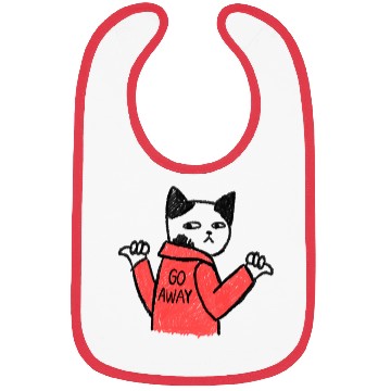 Discover Go Away Funny Cat Bibs