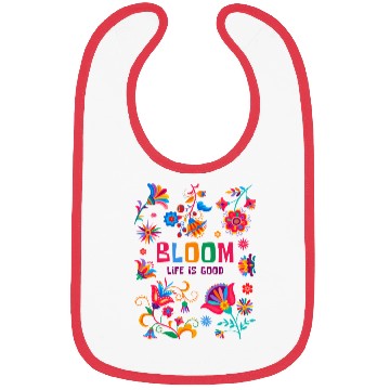 Discover Bloom Life is Better - Colorful Floral Boho Design Bibs