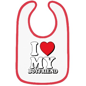 Discover "I Love My Boyfriend" graphic design Bibs