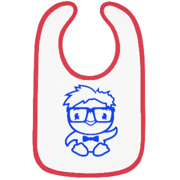 Discover Duck Nerd Geek Smart Horn-Rimmed Glasses Greeting Bibs