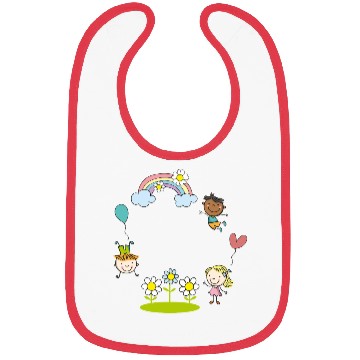 Discover Children of the Earth with Rainbow Flowers Balloon Bibs