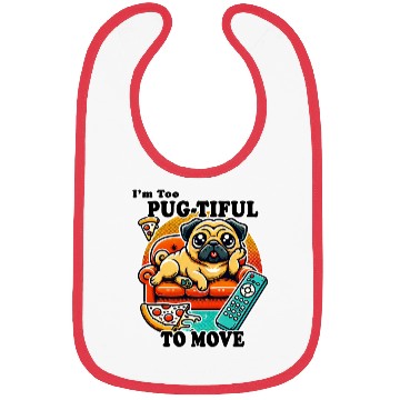 Discover Pug Relaxing Couch Design Bibs