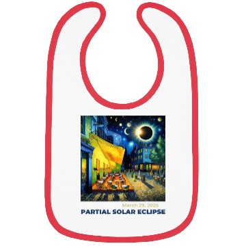 Discover March 29, 2025 Partial Solar Eclipse Night Scene Bibs