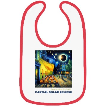 Discover Partial Solar Eclipse Night Scene Art September Bibs
