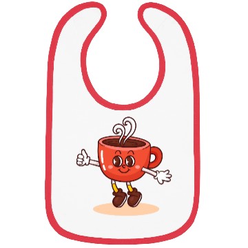 Discover Whimsical Coffee Cup Character Bibs