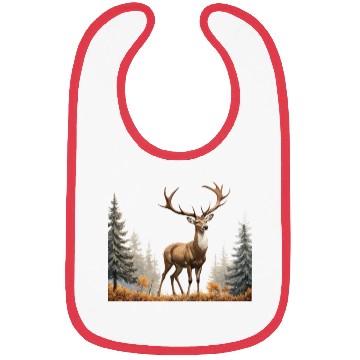 Discover Majestic Deer: A Golden Stance in Nature's Embrace Bibs