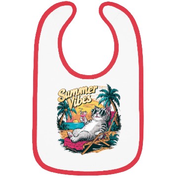 Discover Cool Cat Summer Vibes – Beach Relaxation Aesthetic Bibs