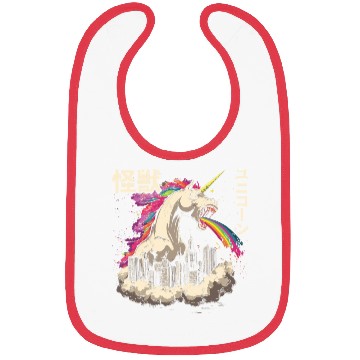Discover Kaiju Unicorn Japanese Monster Rainbow Bibs