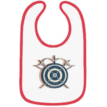Discover Archery Archer Bow and Arrow Retro Line Art Bibs