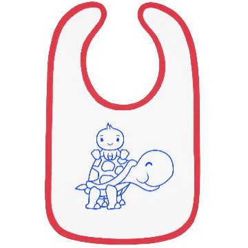 Discover Duck Riding Sitting Giant Turtle 2 Friends Team Bibs