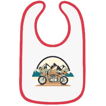 Discover Motorcycle | Mountain background | Pastel Stick Bibs